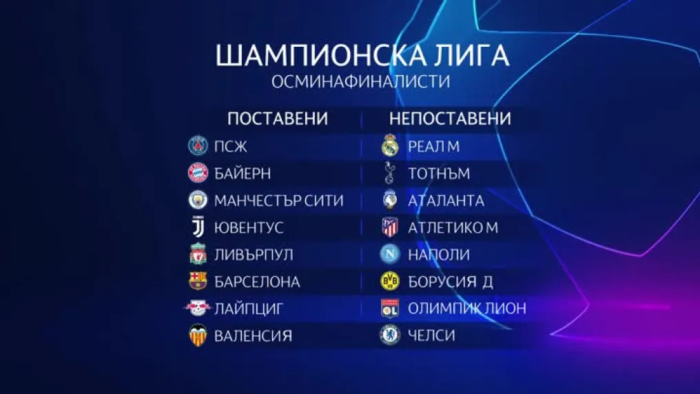 bTV Action излъчва жребия за 1/8-финалите в Шампионската лига
