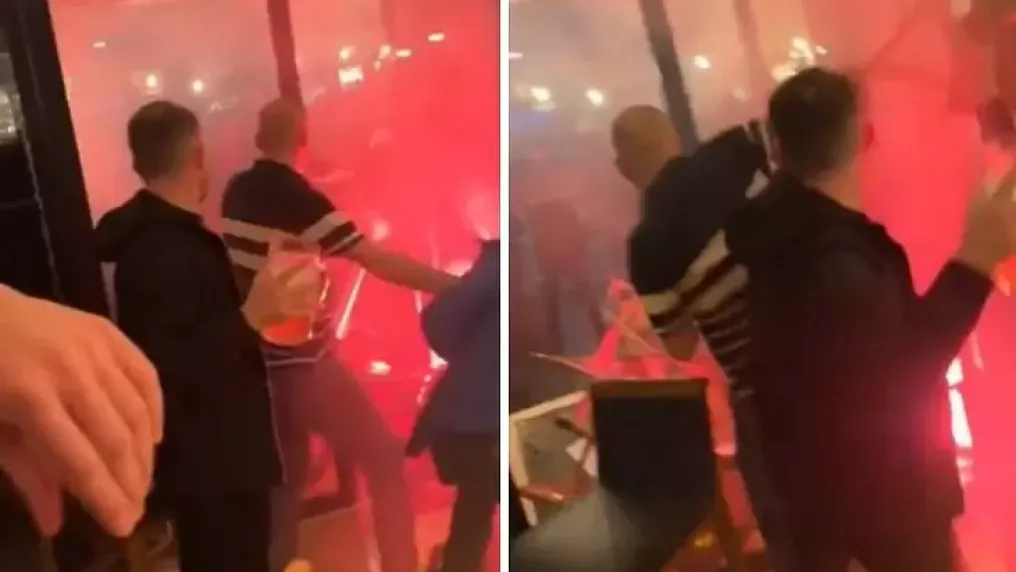 С халби и столове: Хулигани се биха в Париж (ВИДЕО)