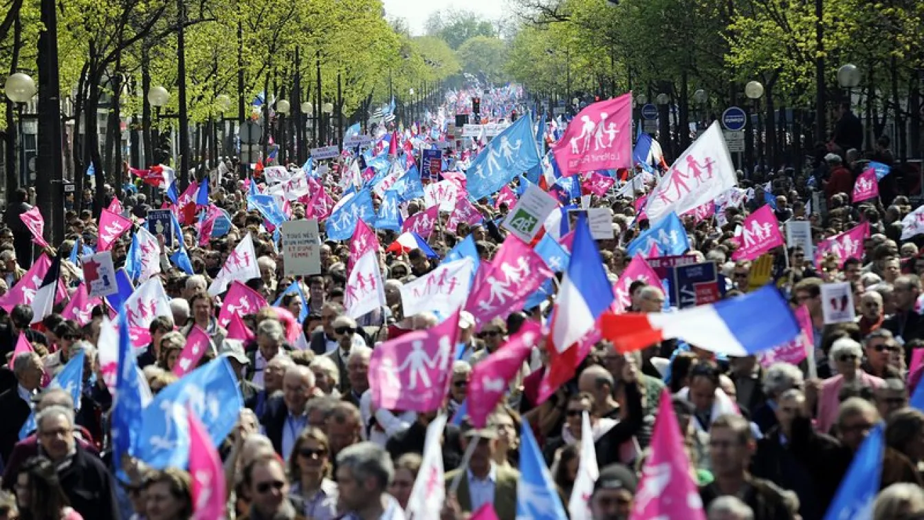 45 000 протестираха срещу еднополовите бракове в Париж