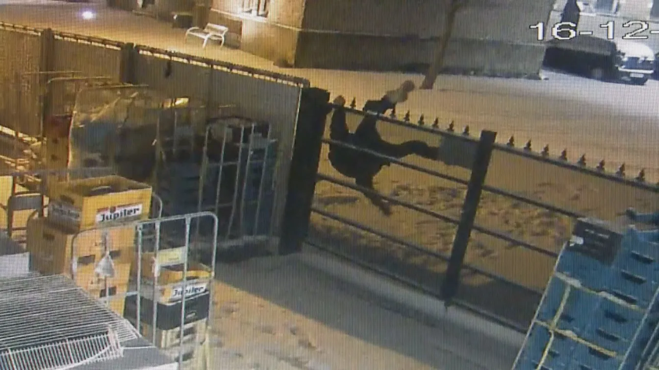 Несръчен белгийски крадец увисна на ограда… два пъти (ВИДЕО)