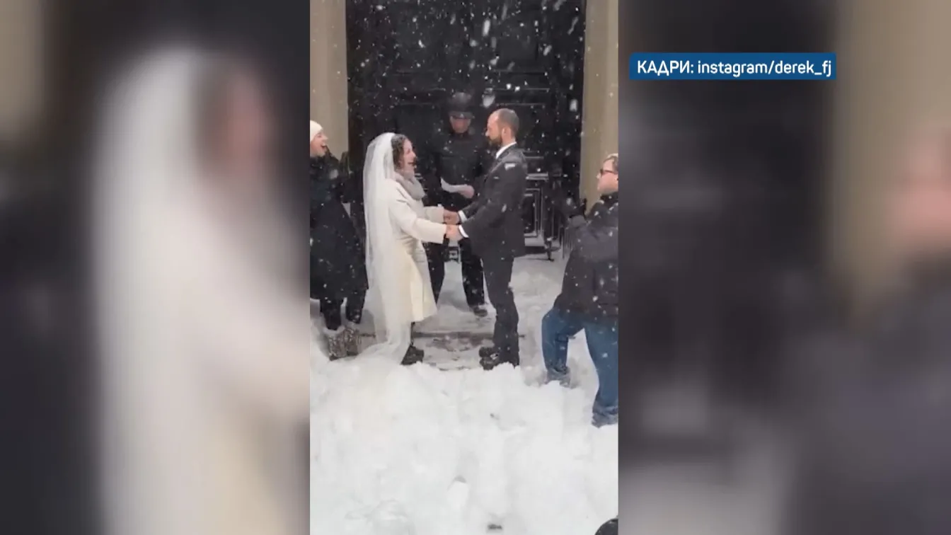 Снежна сватба в Съединените щати
