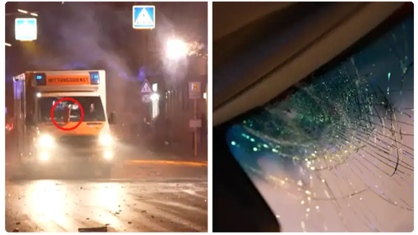 Празнуващи атакуваха линейка с пожарогасител