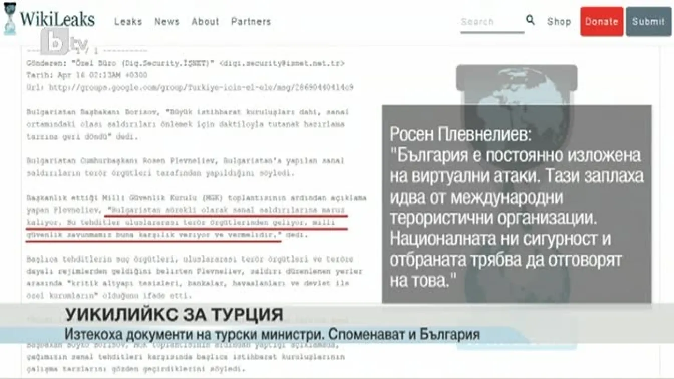 Какво пише за България в последните документи, разпространени от „Уикилийкс“