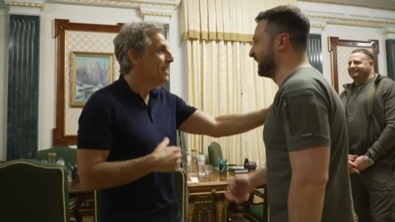 Бен Стилър посети Украйна и се срещна с Володимир Зеленски (ВИДЕО)