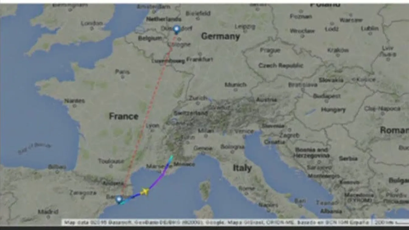 Маршрутът на самолета на Germanwings – от излитането до катастрофата (ВИДЕО)