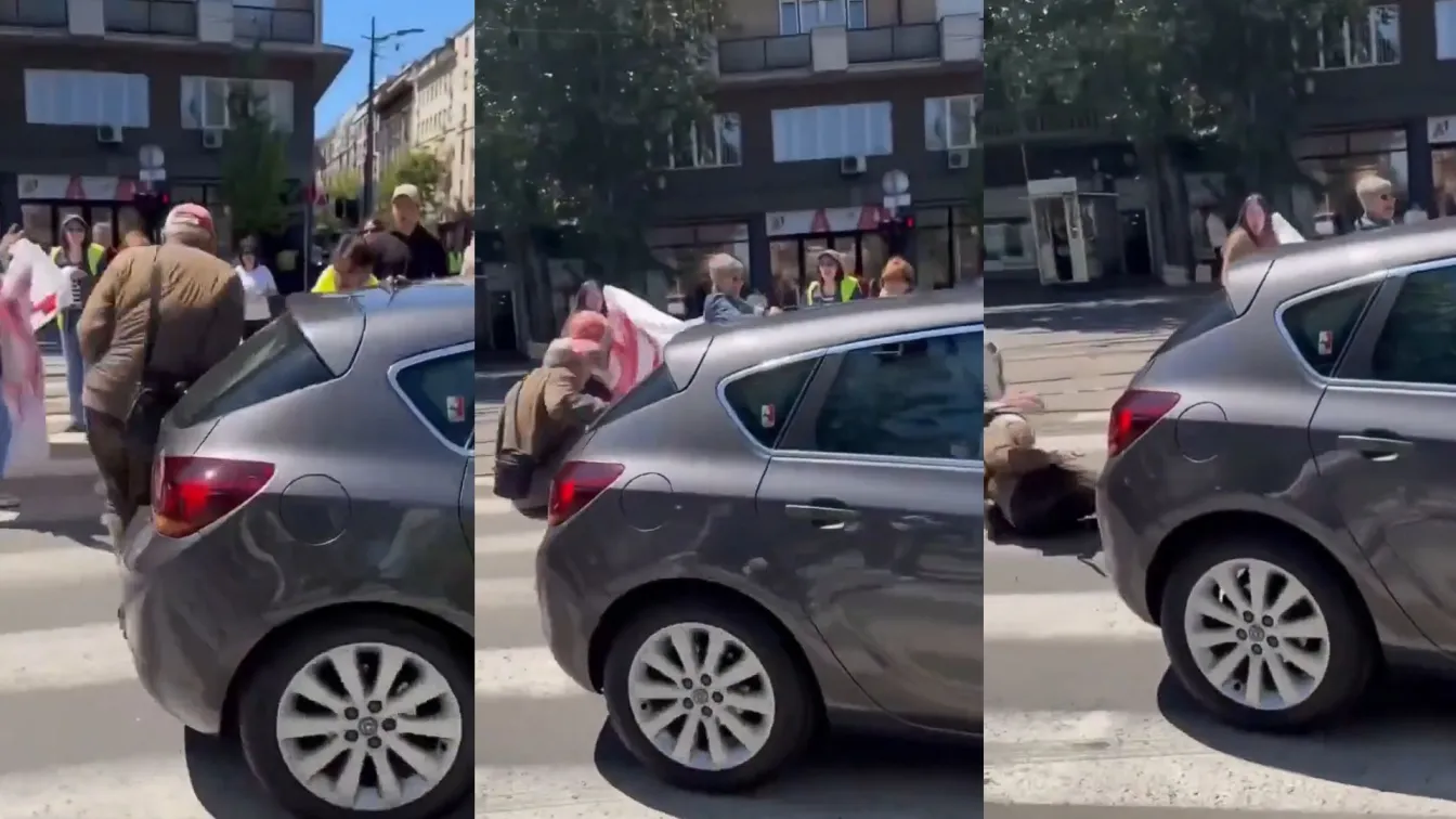 Арестуваха шофьор, блъснал 90-годишен мъж на протест в Белград (ВИДЕО)