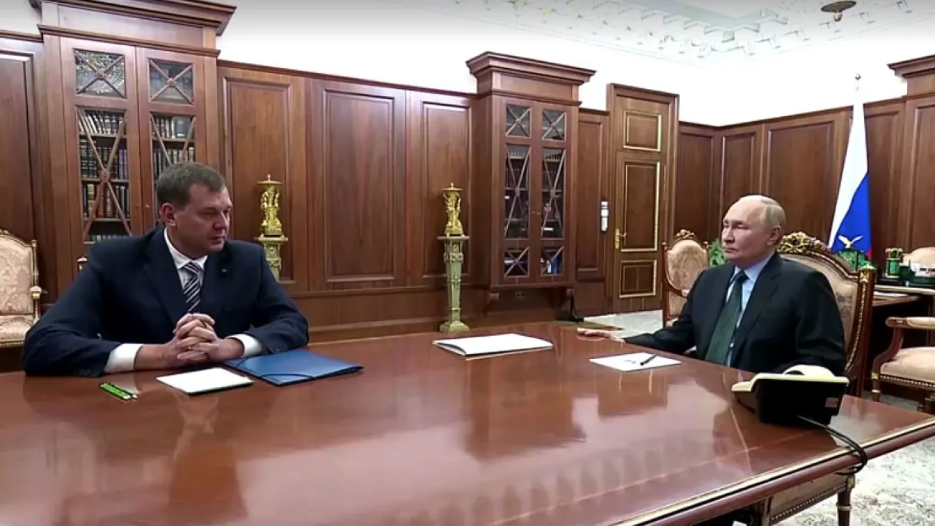 Владимир Путин на среща с руския губернатор на украинската Запорожка област
