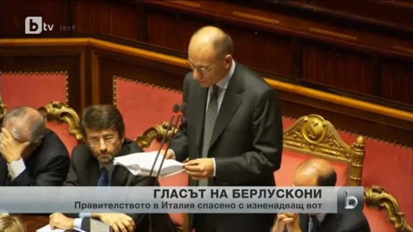 Правителството в Италия оцеля след вот на доверие