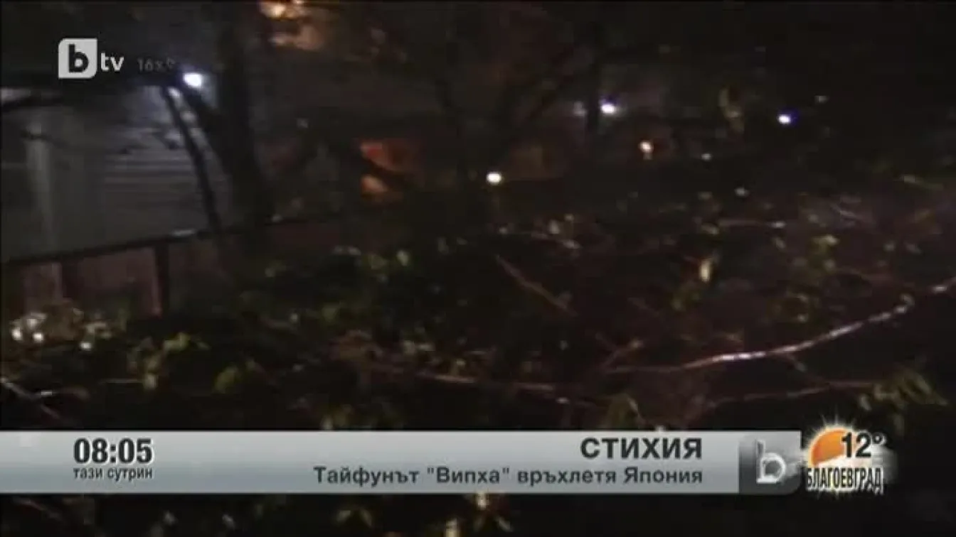 Тайфунът Випха връхлетя Япония