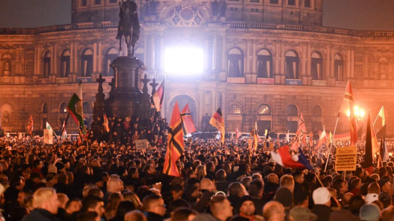 Безредици на антиимигрантските протести в Дрезден