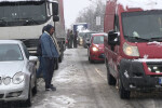 Силен снеговалеж временно затвори пътя Русе - Бяла