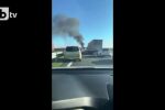 Лек автомобил на метан се самозапали на автомагистрала „Тракия“ (ВИДЕО)