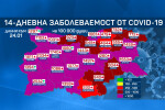 48% ръст на COVID заболеваемостта у нас за последната седмица