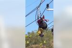 Парапланерист се оплете в електропроводи, прекъсна тока на цял остров (ВИДЕО)