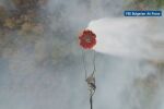 Пожарът над с. Илинденци: Екипите са изтеглени заради силния вятър