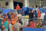 Бой по трибуните и пожар на пистата на Борац - Левски (ВИДЕО)