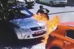 Задържаха заподозрян за палежа на двете коли пред българското посолство в Скопие (ВИДЕО)