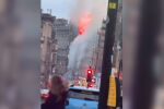 Пожар срути сграда до централната жп гара в Глазгоу, десетки влакове са отменени (СНИМКИ и ВИДЕО)