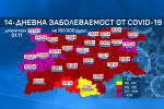 Пандемията от COVID-19: Заболеваемостта в страната вече е 895 заразени на 100 хил. души