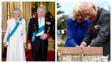 Крал Чарлз и Камила се „пребориха“ с огромна торта - разрязвайки я с меч 