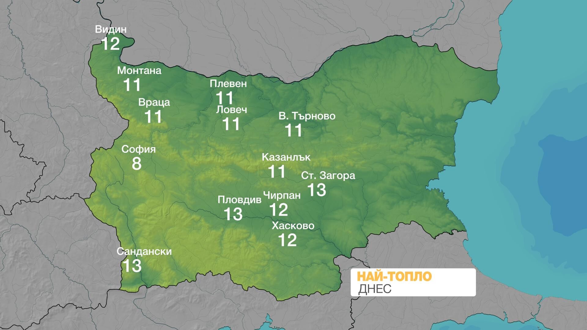 Още по-високи температури се очакват в петък