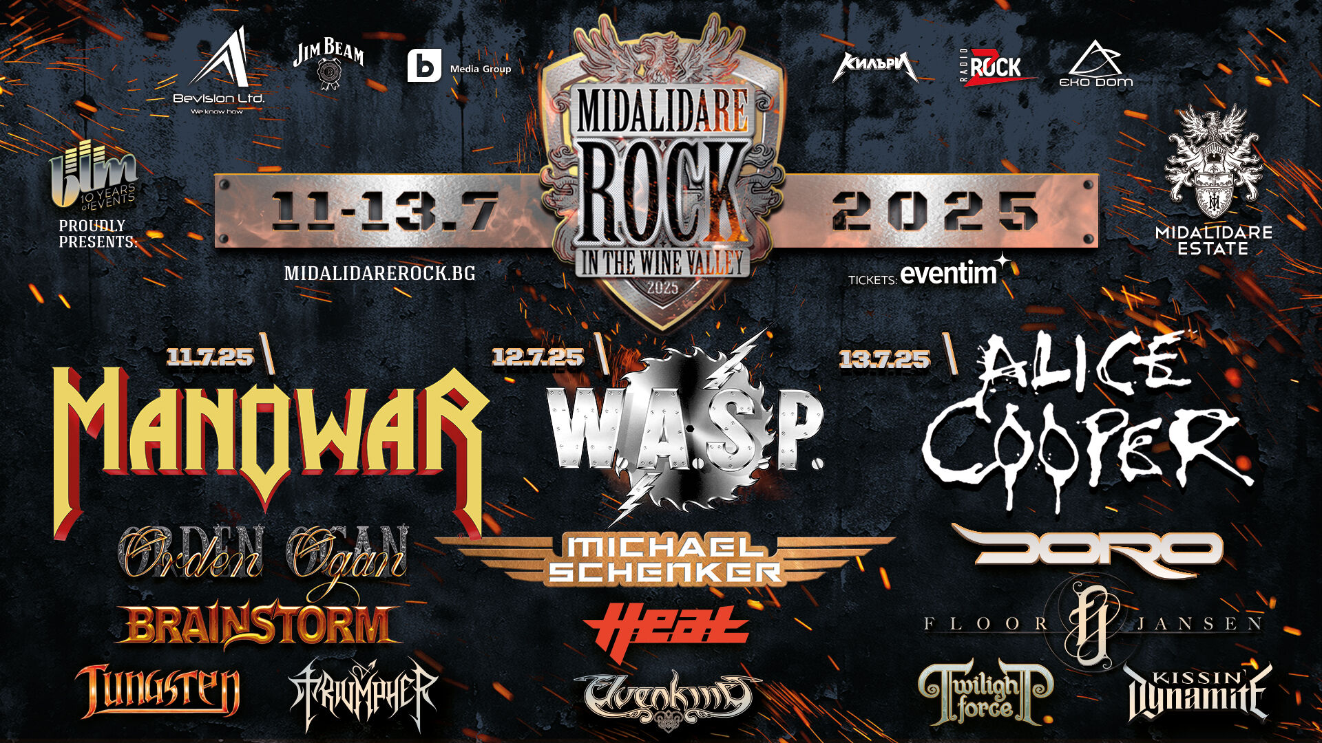 Още три банди за първи път в България на Midalidare Rock In The Wine Valley