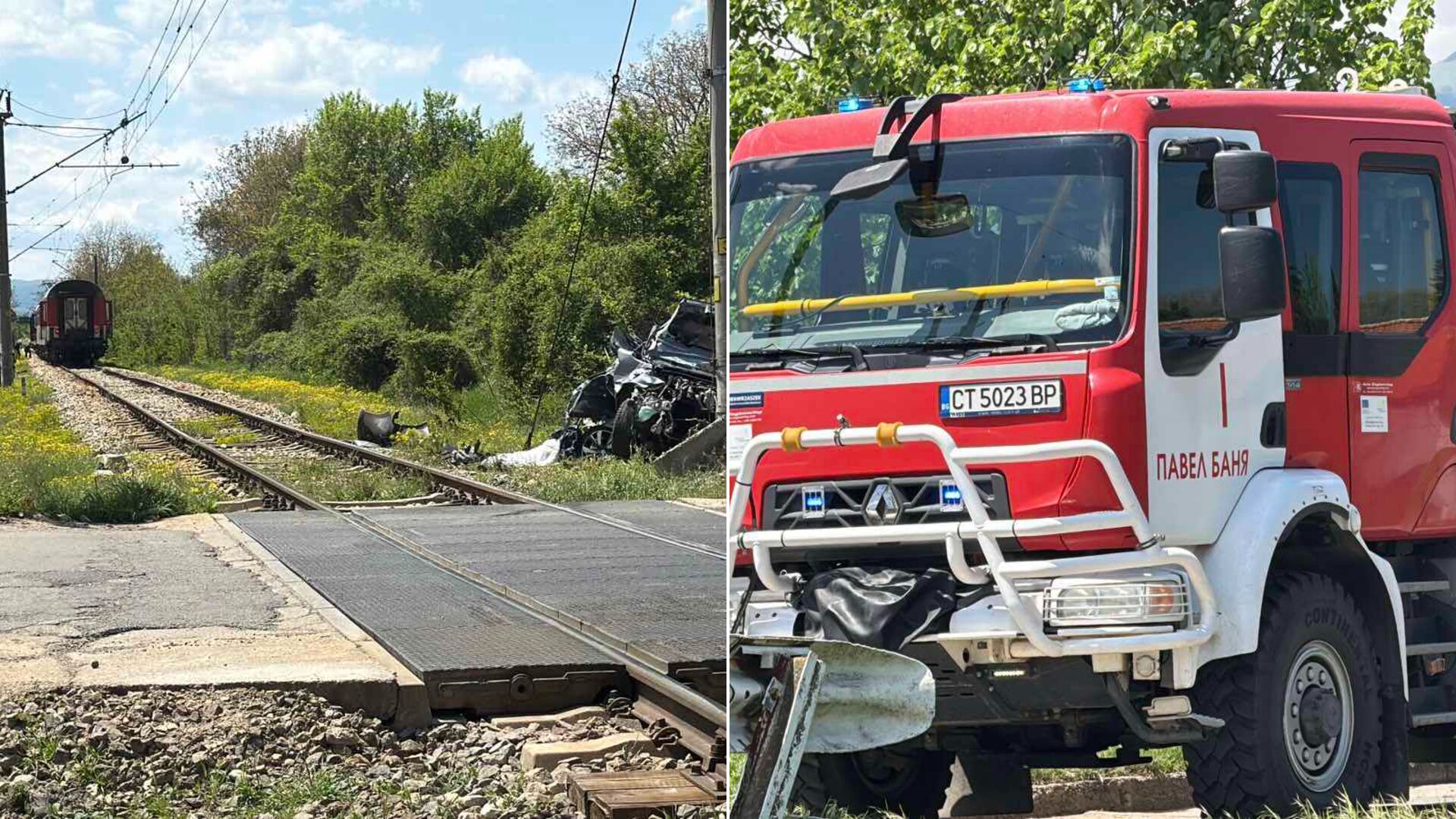 Бързият влак Бургас - София помете автомобил до гара Сахране, мъж е починал (СНИМКИ)