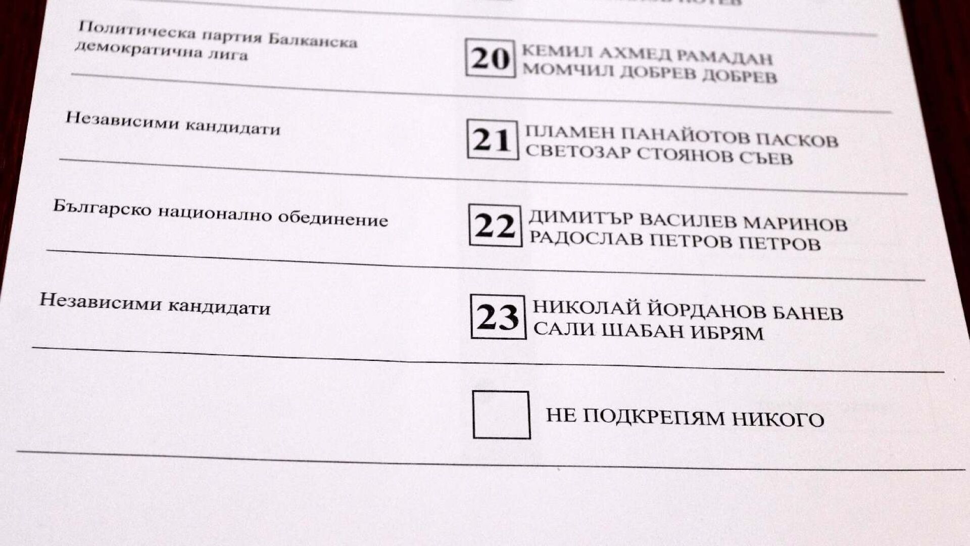ЦИК показа бюлетините за изборите на 6 ноември (СНИМКИ)