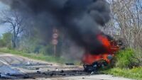 Тежка катастрофа със загинал преди Нови хан, автомобил е в пламъци (СНИМКИ+ВИДЕО)