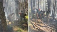 Военни и екипаж с Кугър помагат за гасенето на пожара в Рила 