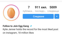 Най-харесваната снимка в „Инстаграм” е на… яйце