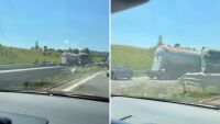 Камион катастрофира и скъса мантинелата на магистрала „Струма“