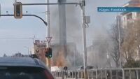 Пожар в центъра на София, до метростанция „Сердика“ (ВИДЕО)