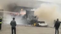 Изгорелият тир на ГКПП „Капитан Андреево