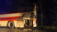 Румънски автобус се запали край Гурково
