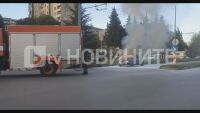 Кола се запали на светофар в Стара Загора