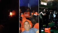 Първи кадри от евакуацията на кораба ABLE минути след ударите с дронове (ВИДЕО)
