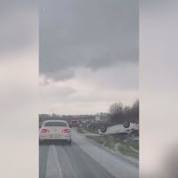 Серия от катастрофи край Поморие по време на градушка на Разпети петък (ВИДЕО)