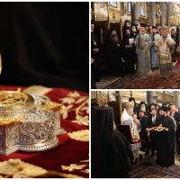Патриарх Даниил дари частица от мощите на свети патриарх Евтимий на Вселенския патриарх Вартоломей