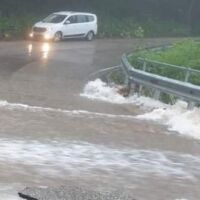 Наводнение на пътя Ивайловград - Славеево