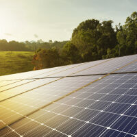 Слънчеви панели съзадават растителност в пустиня в Китай