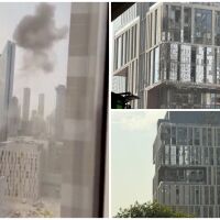 Повредена сграда в Дубай е била ударена от отломки от пресечен ракетен снаряд (ВИДЕО)