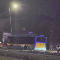 Електробус катастрофира в електрически стълб на столичен булевард (СНИМКИ)