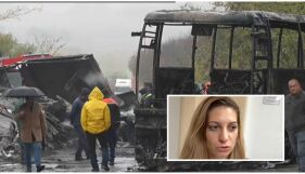 „И автобусът отдолу се запали, и хората почнаха да разбиват прозорците, и всички скочихме и избягахме