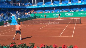 Григор тренира с Федерер 