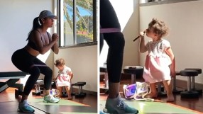 Джорджина и предизвикателството да тренираш с дете наоколо (ВИДЕО)