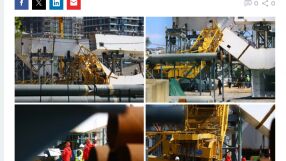 Кран с тегло 350 тона се срути по време на строеж на нов мост 