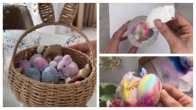Как да боядисаме великденски яйца само с флумастер и салфетка – за красив мраморен ефект  
