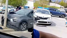 Тежка катастрофа с полицейска кола на главен булевард в София (ВИДЕО)