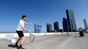 Надал и Мъри потренираха на... асфалт (ГАЛЕРИЯ)